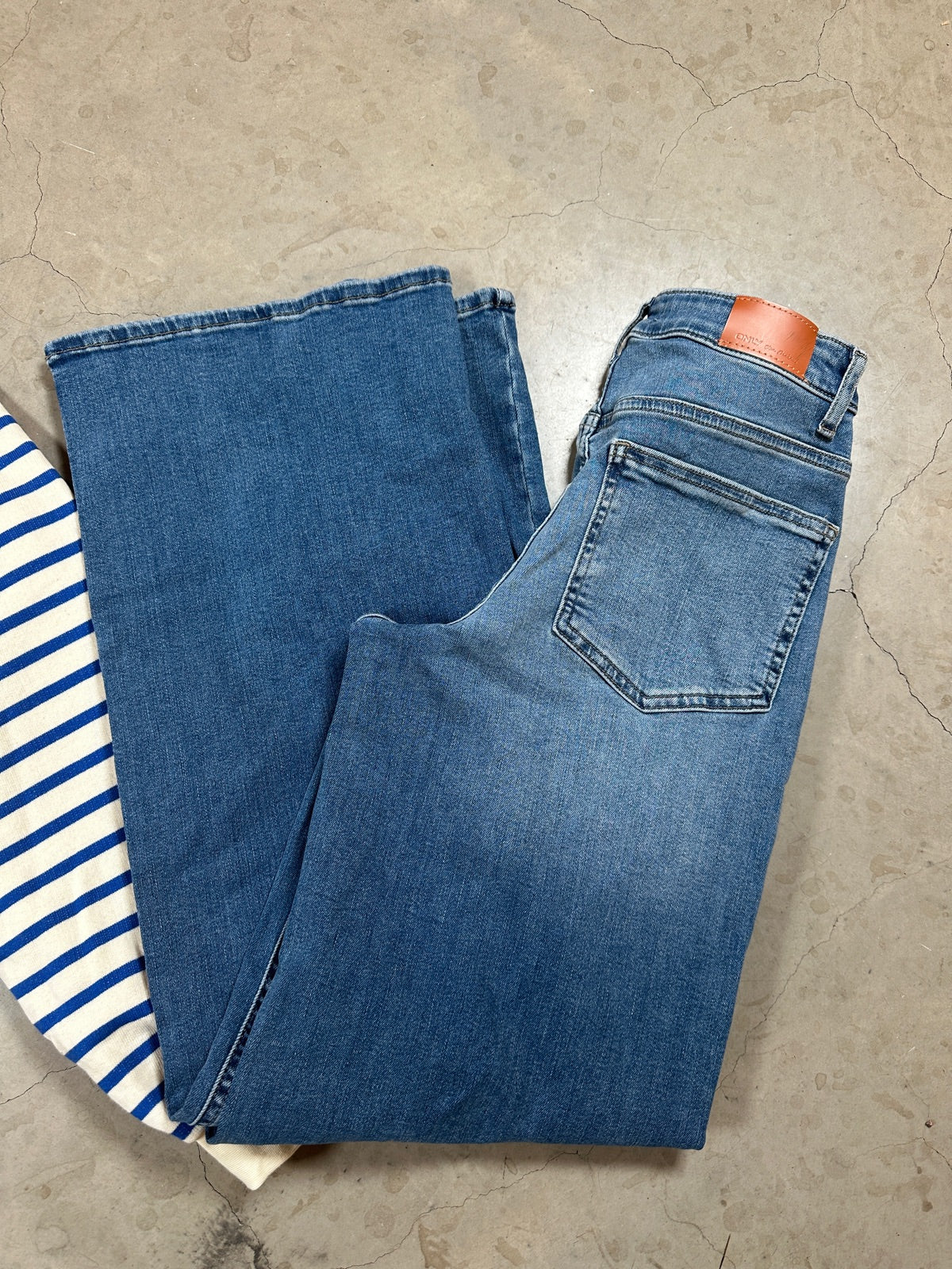 Onlmadison Blush Hw Wide Medium Blue Denim