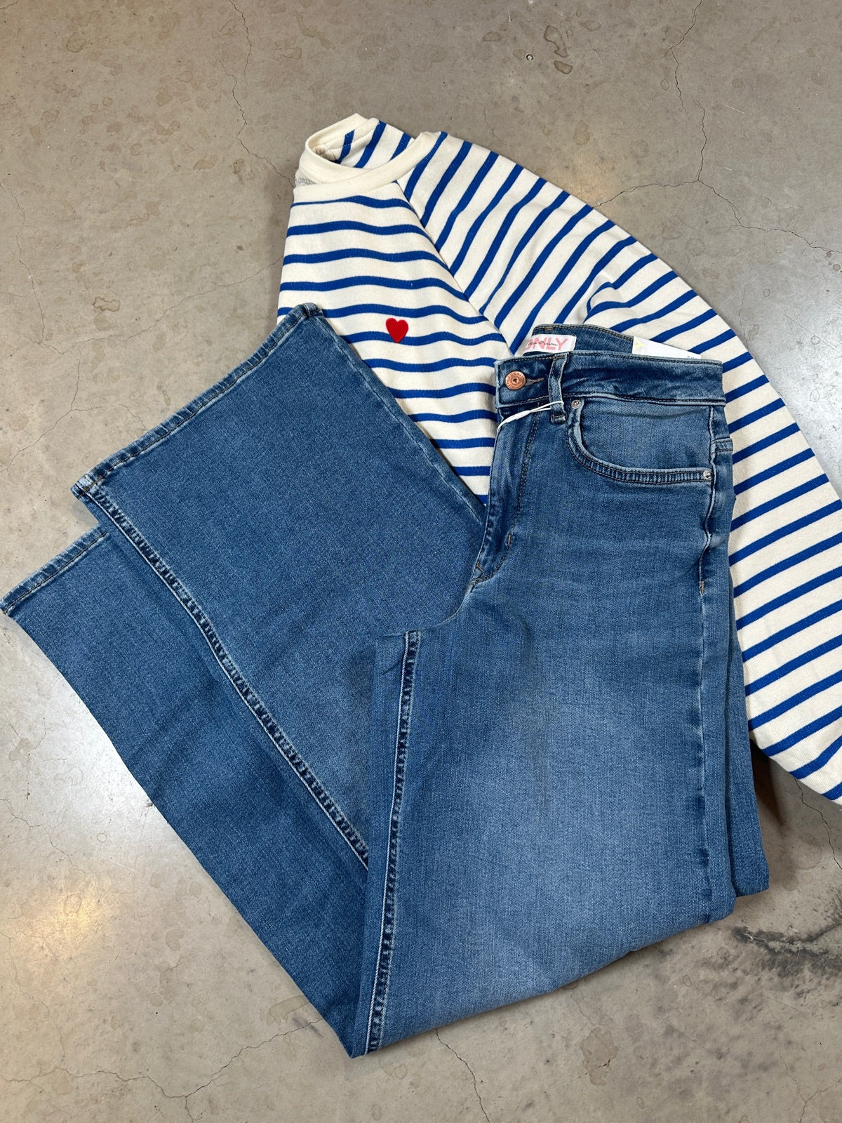 Onlmadison Blush Hw Wide Medium Blue Denim