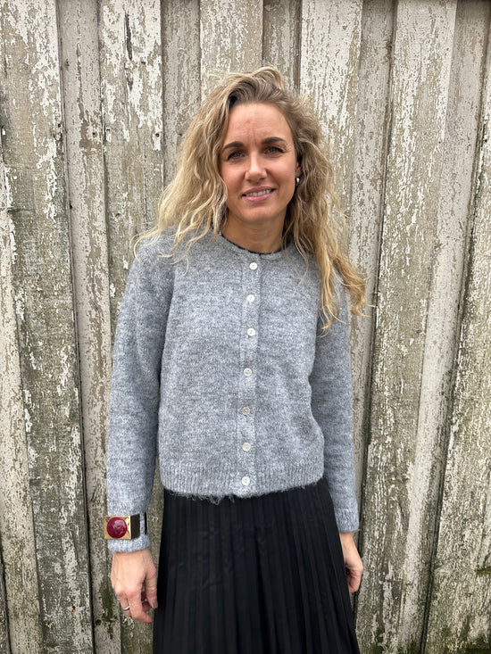 Onlmaggie Life Long Sleeve Button Cardigan Light Grey Melange