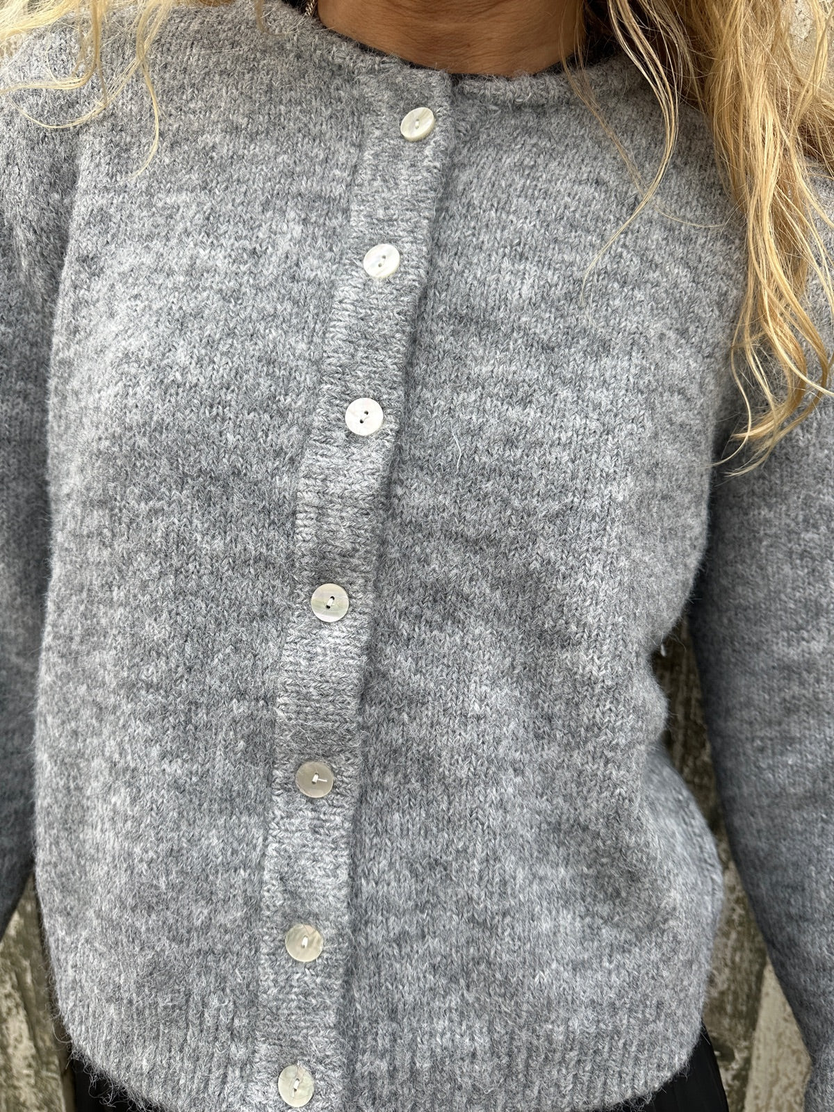 Onlmaggie Life Long Sleeve Button Cardigan Light Grey Melange