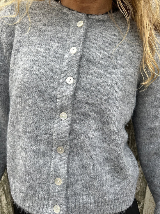 Onlmaggie Life Long Sleeve Button Cardigan Light Grey Melange