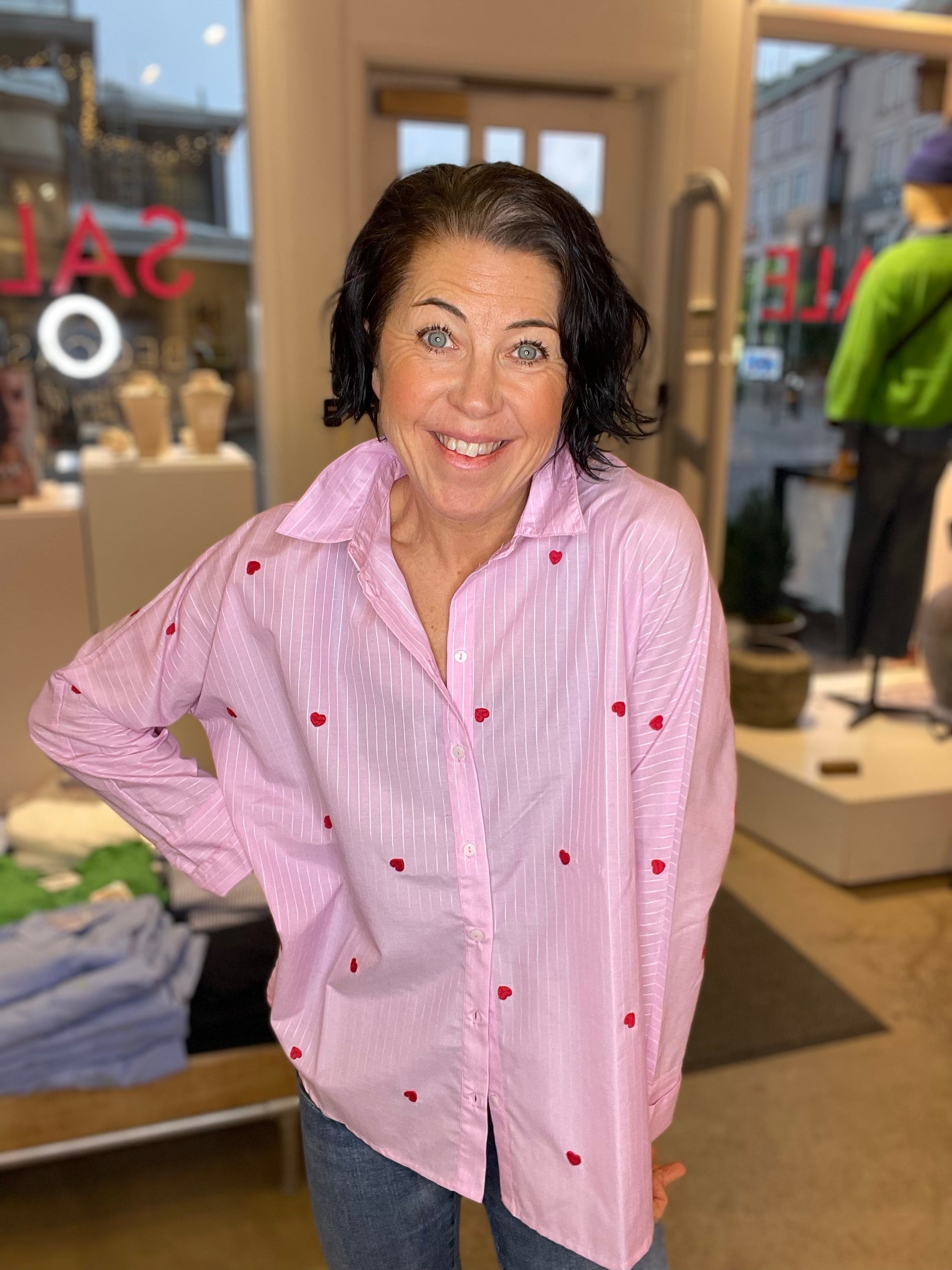 Onlnew Lina Grace Emb Shirt Lilac Sachet Bright White