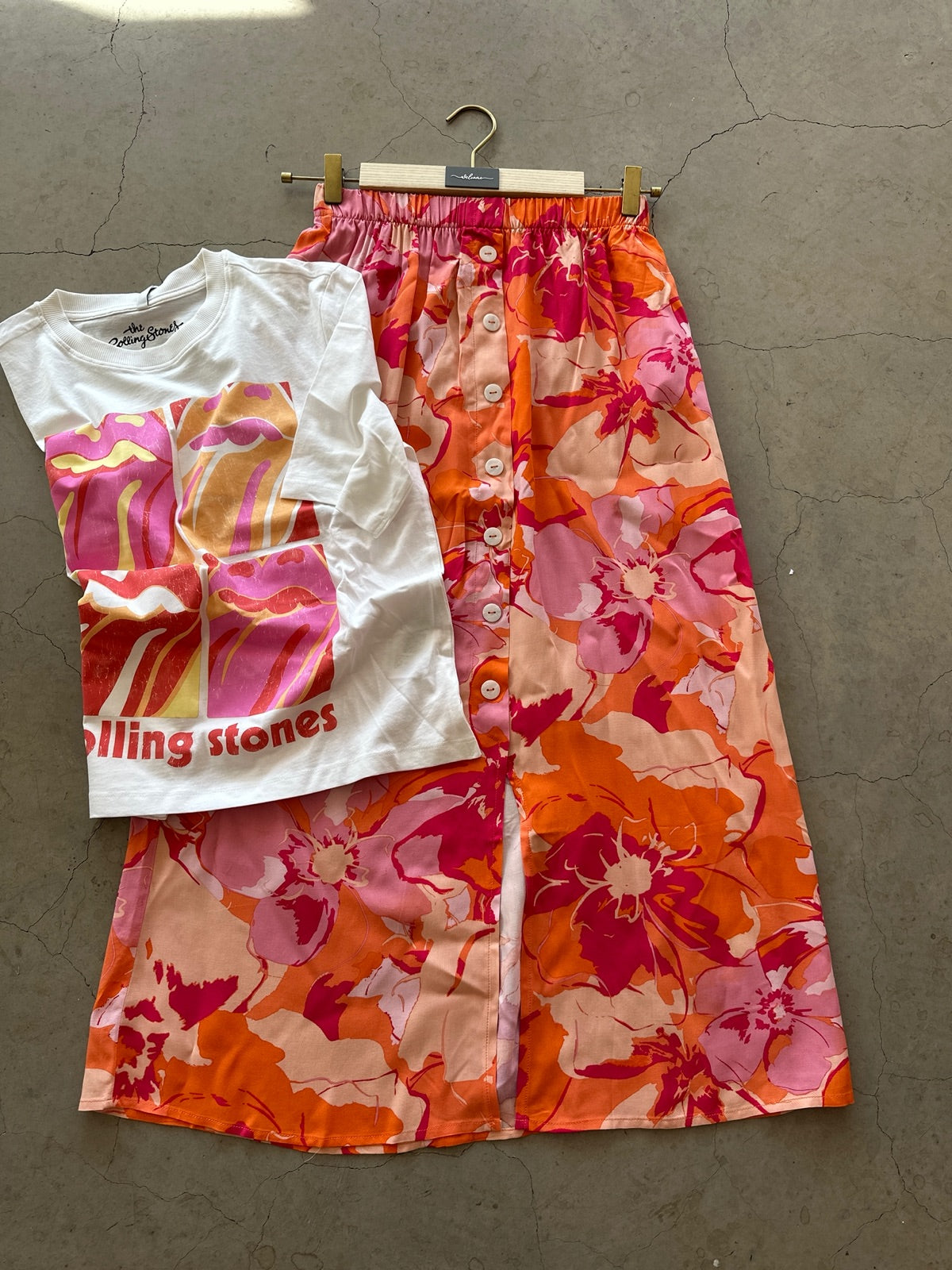 Onlnova Life Vis Button Skirt Golden Poppy  Bloomingfull