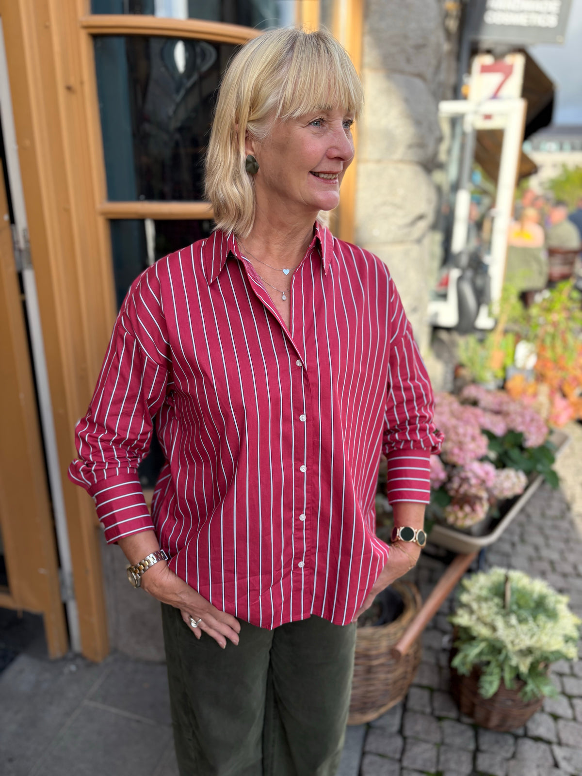 Onloregon Nano Long Sleeve Shirt Deep Claret White
