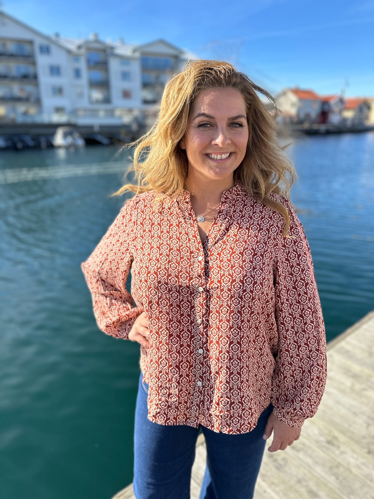 Onlraya Long Sleeve Shirt Burnt Henna Maya Boho