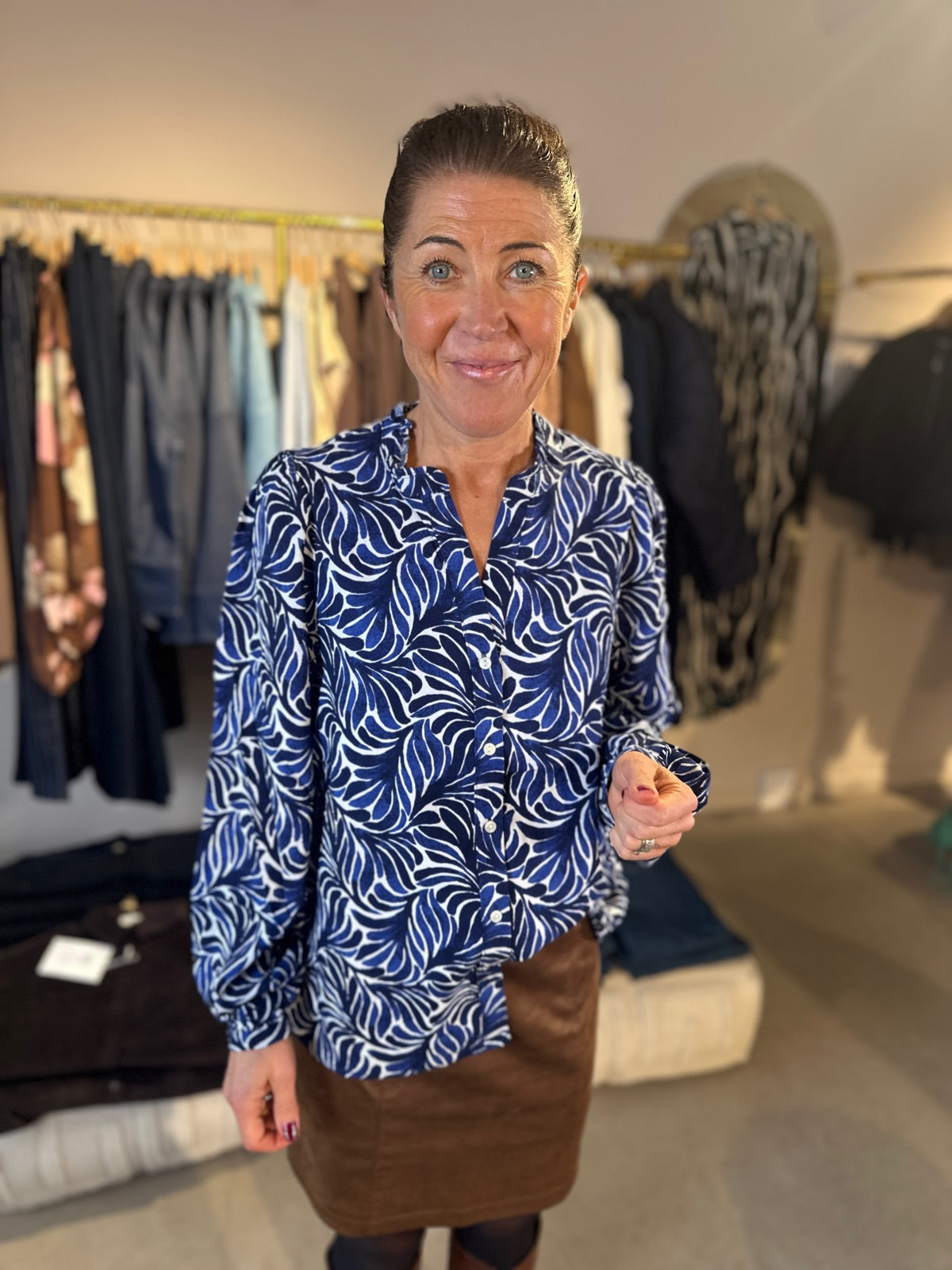 Onlraya Long Sleeve Shirt Surf The Web Graphic Blue