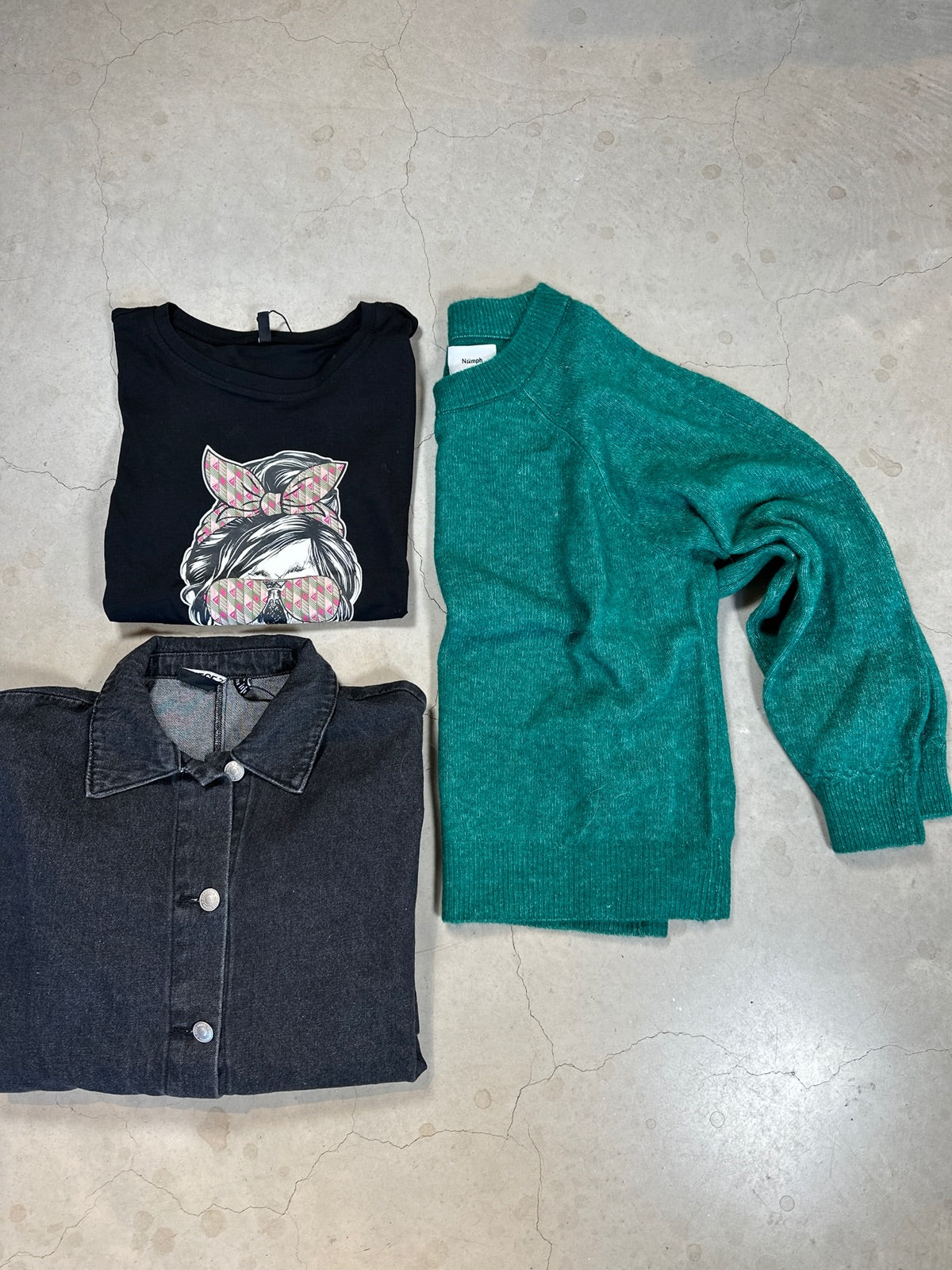 Onlstella Life Short Sleeve Skull Top Black Skull Loden Green