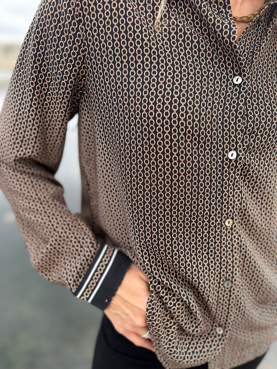 Onlveda Border Long Sleeve Shirt Black Border Chain