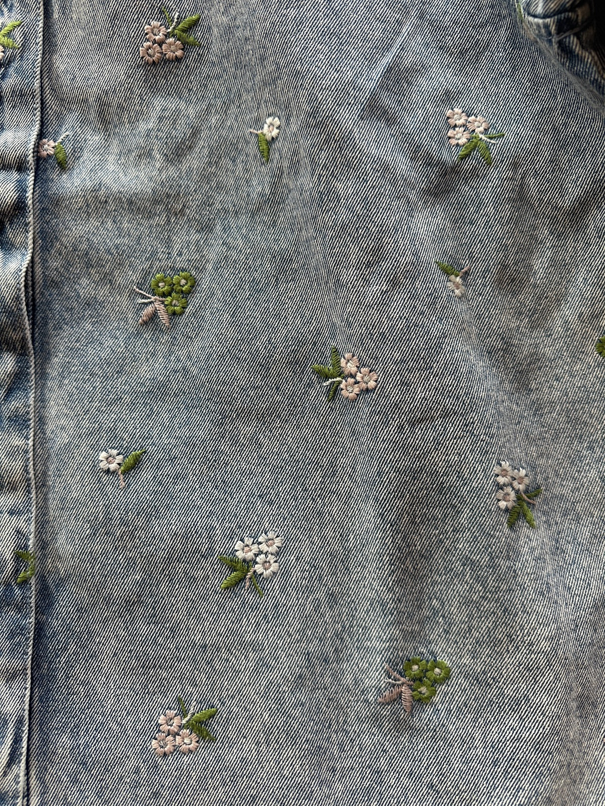 Onlvera Long Sleeve Flower Emb Shirt Yor Light Blue Denim Flower Emb