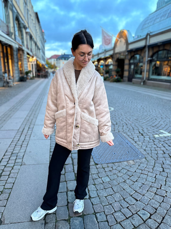Onlylva Faux Suede Bonded Coat Safari Cloud Dancer