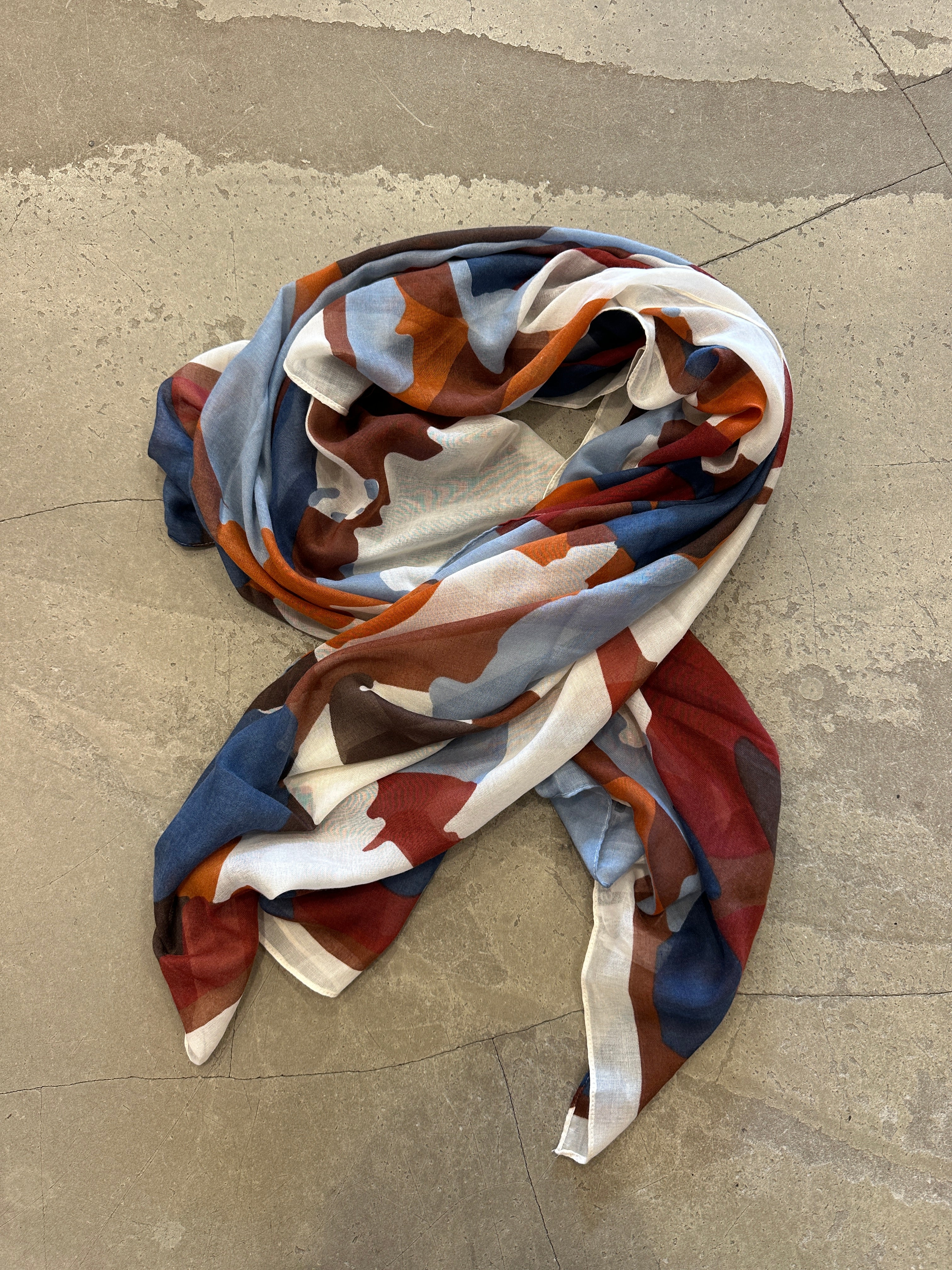 Pcalba Long Scarf Cloud Dancer Abstract