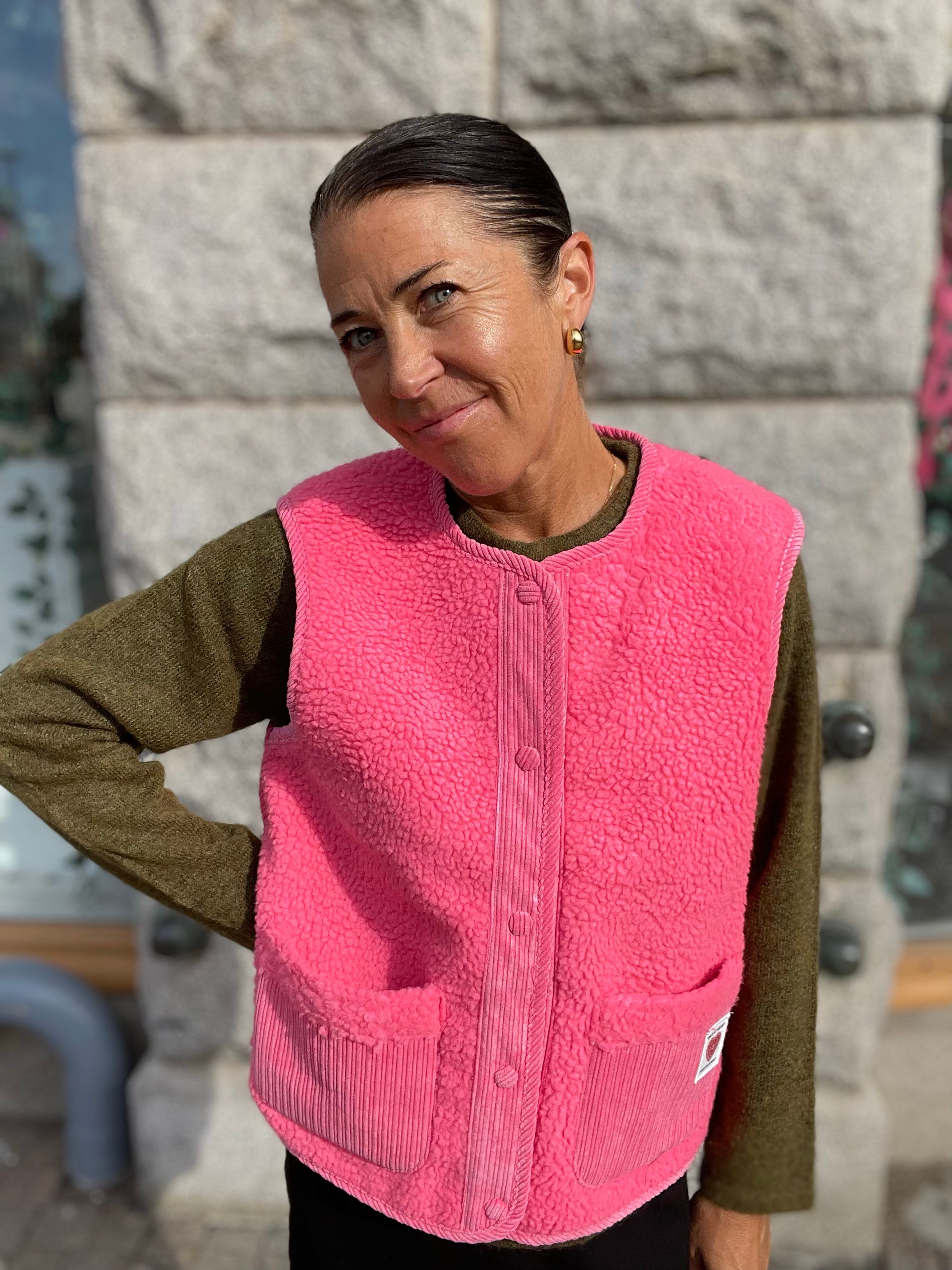 Pcanastacia Teddy Vest Pink Lemonade