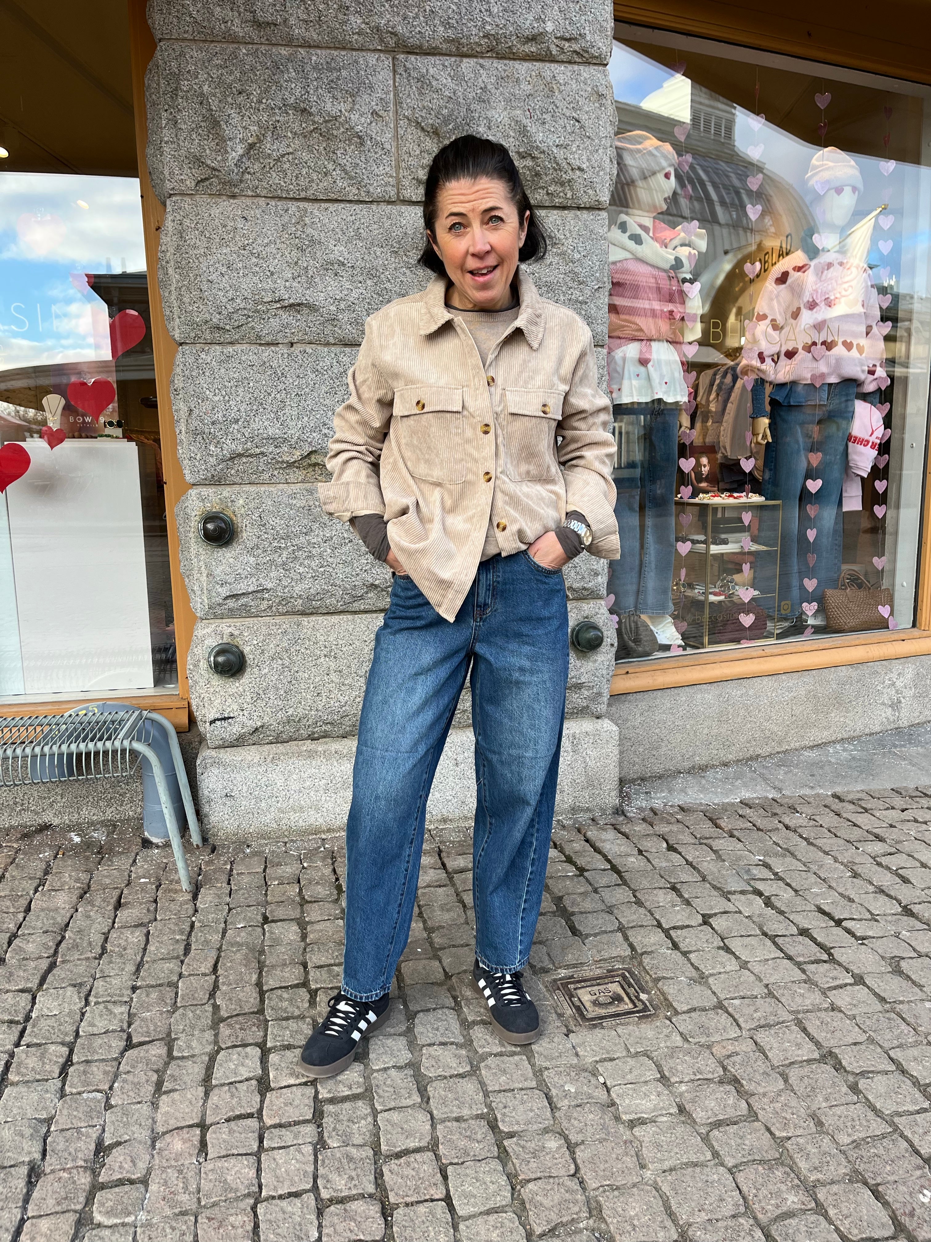 Pceffi Long Sleeve Corduroy Shirt White Pepper