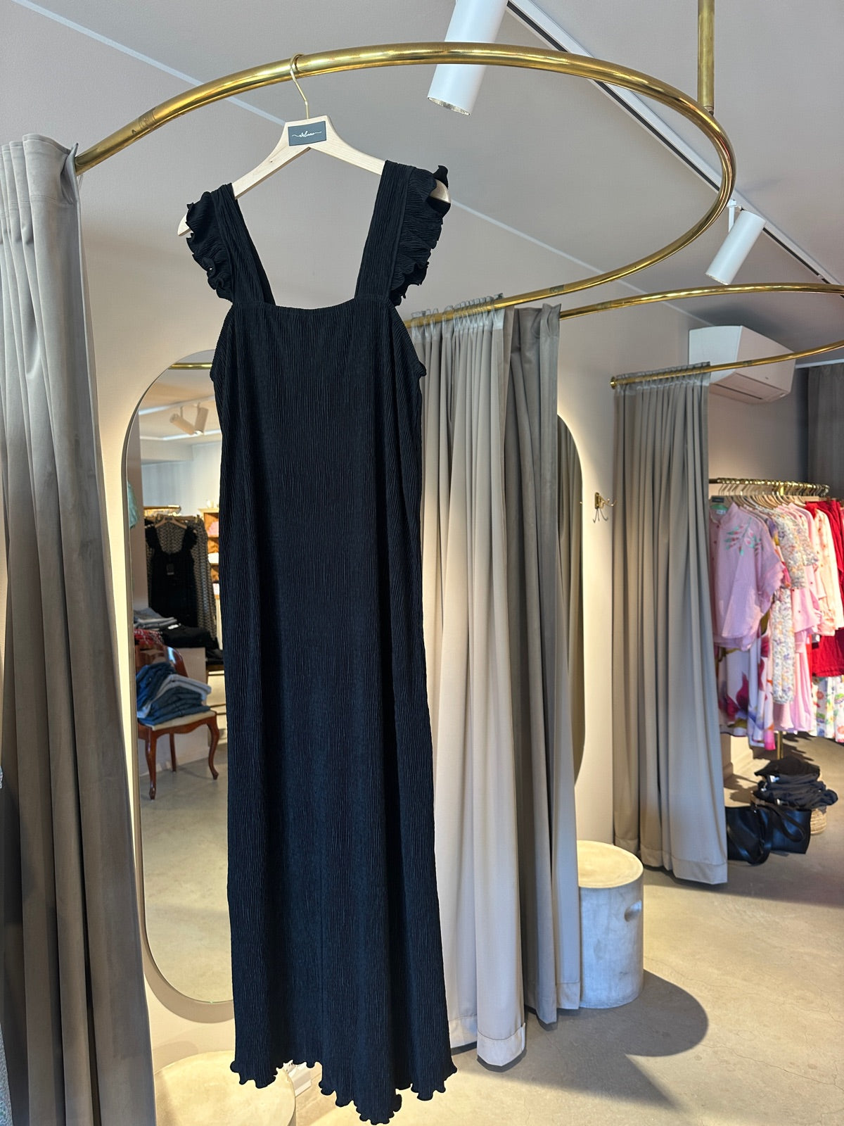 Pcflora Strap Flounce Dress Black