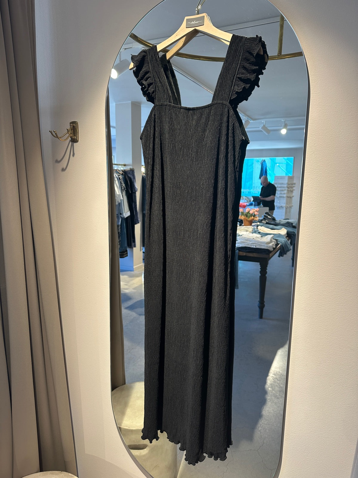 Pcflora Strap Flounce Dress Black