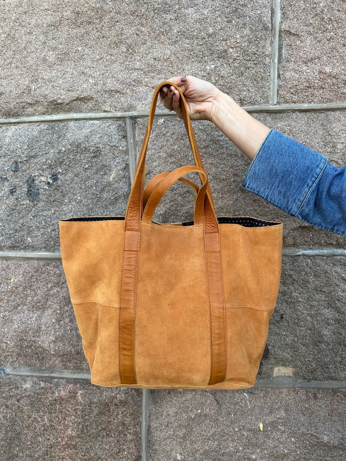 Pcjasmin Suede Shopper Cognac
