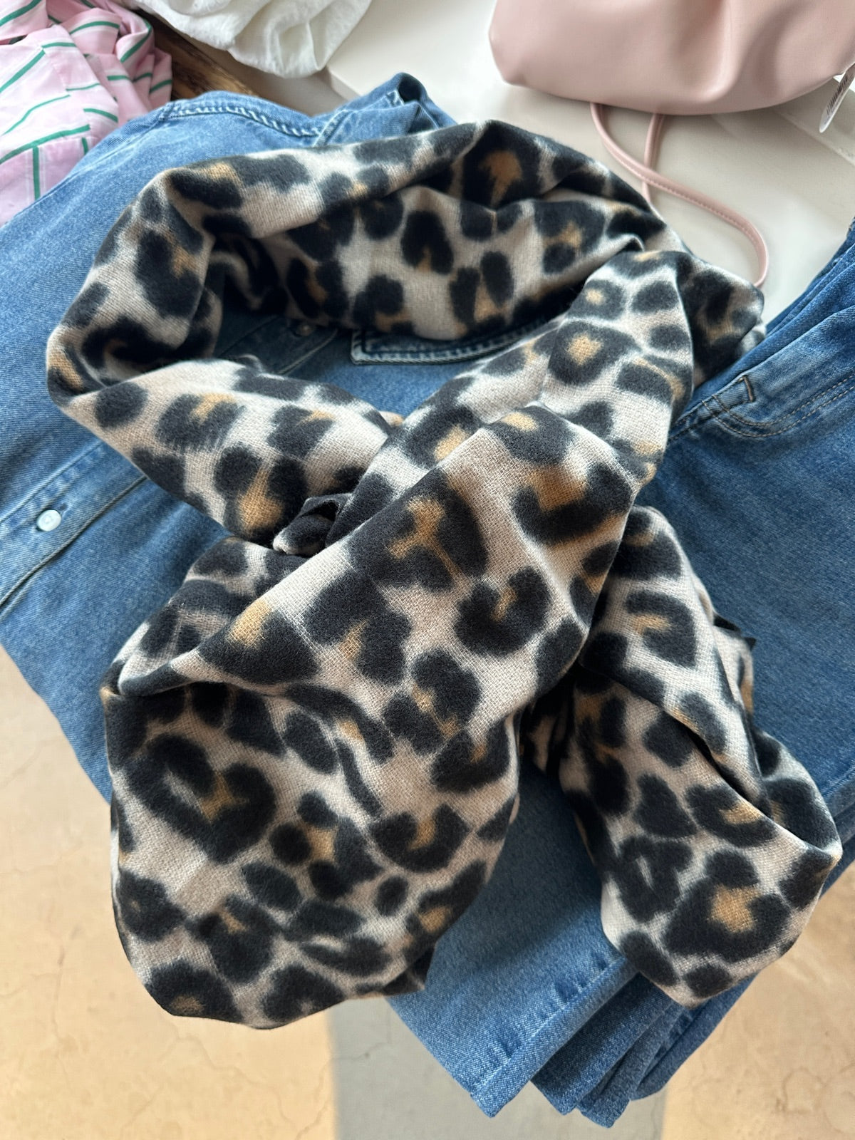 Pcjorna Long Scarf Black Leo