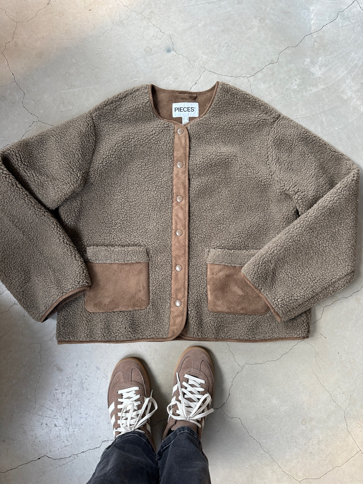 Pcjune Teddy Jacket Morel
