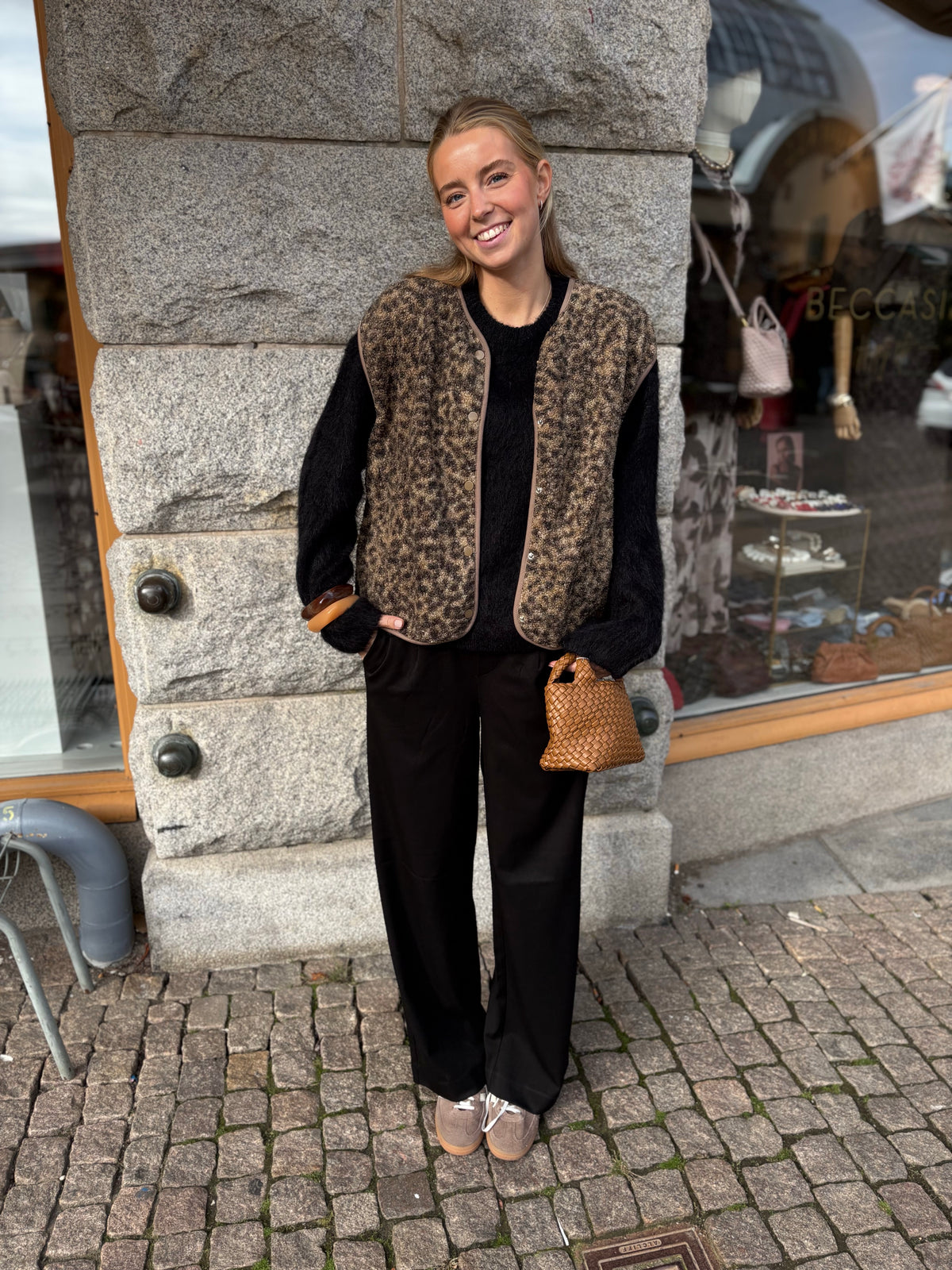 Pckatty Teddy Vest Tannin Leopard