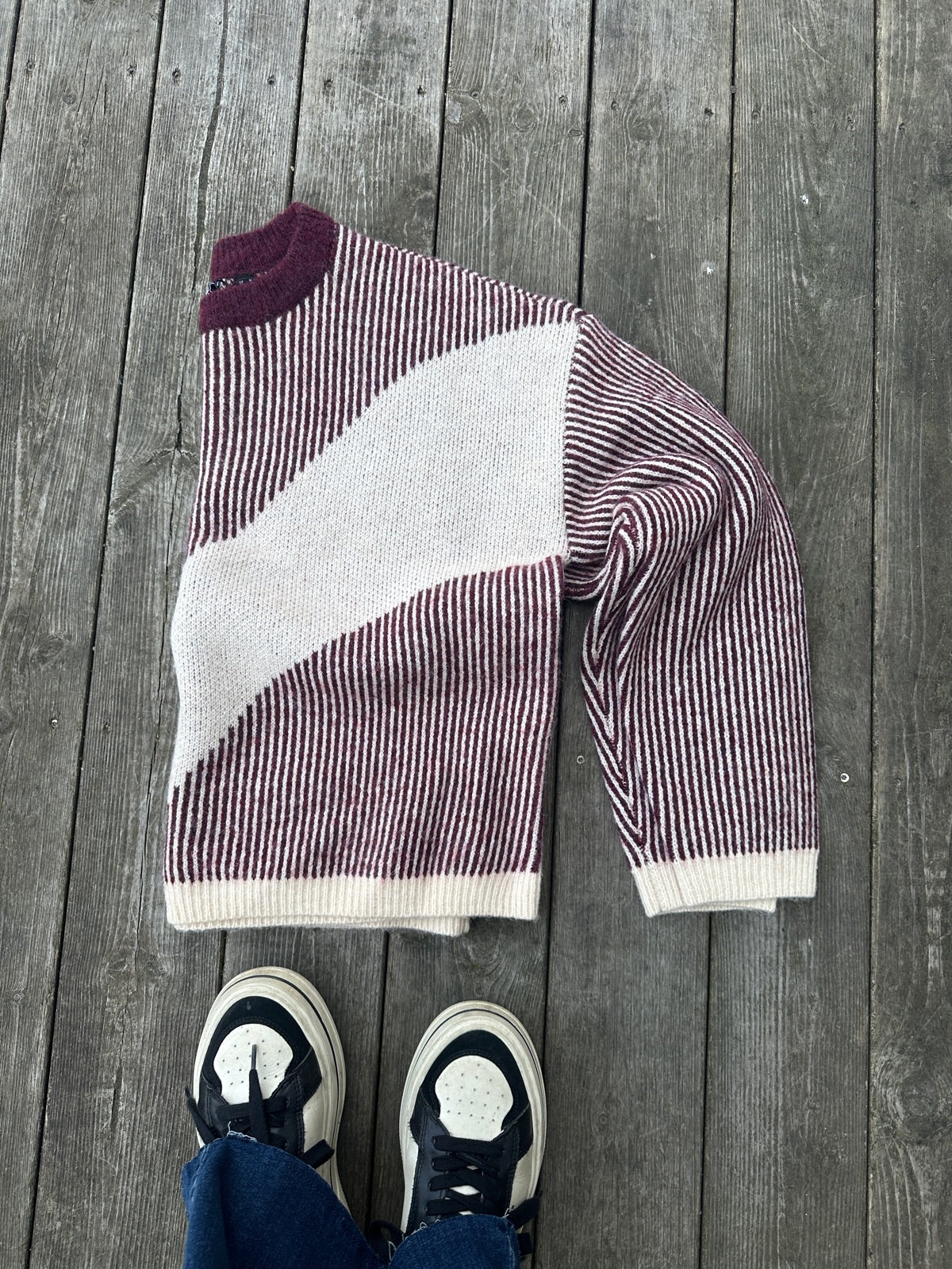 Pclinna O Neck Loose Knit Pwp Tawny Port Birch