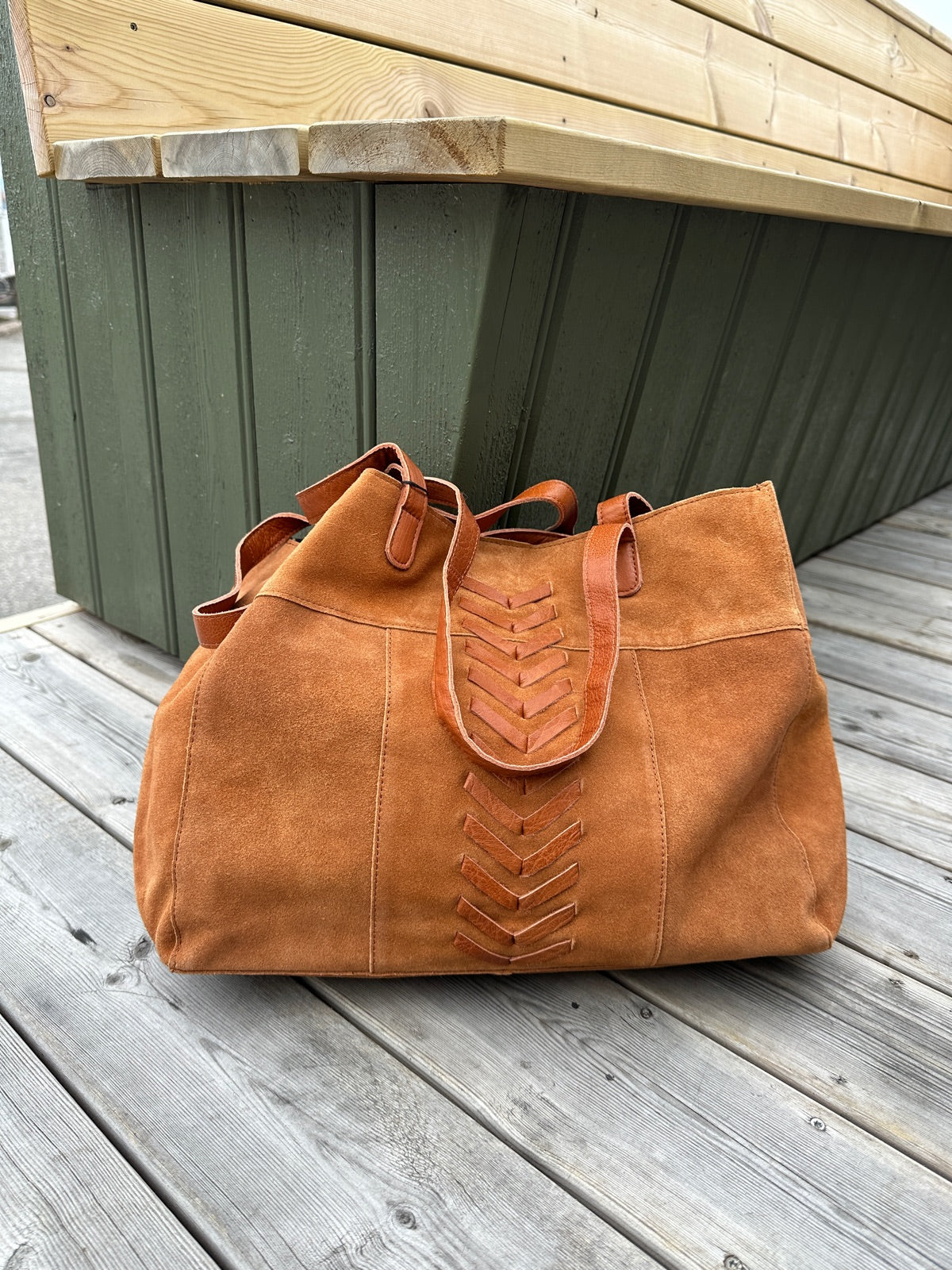 Pcmanina Suede Shopper Whiskey Brown