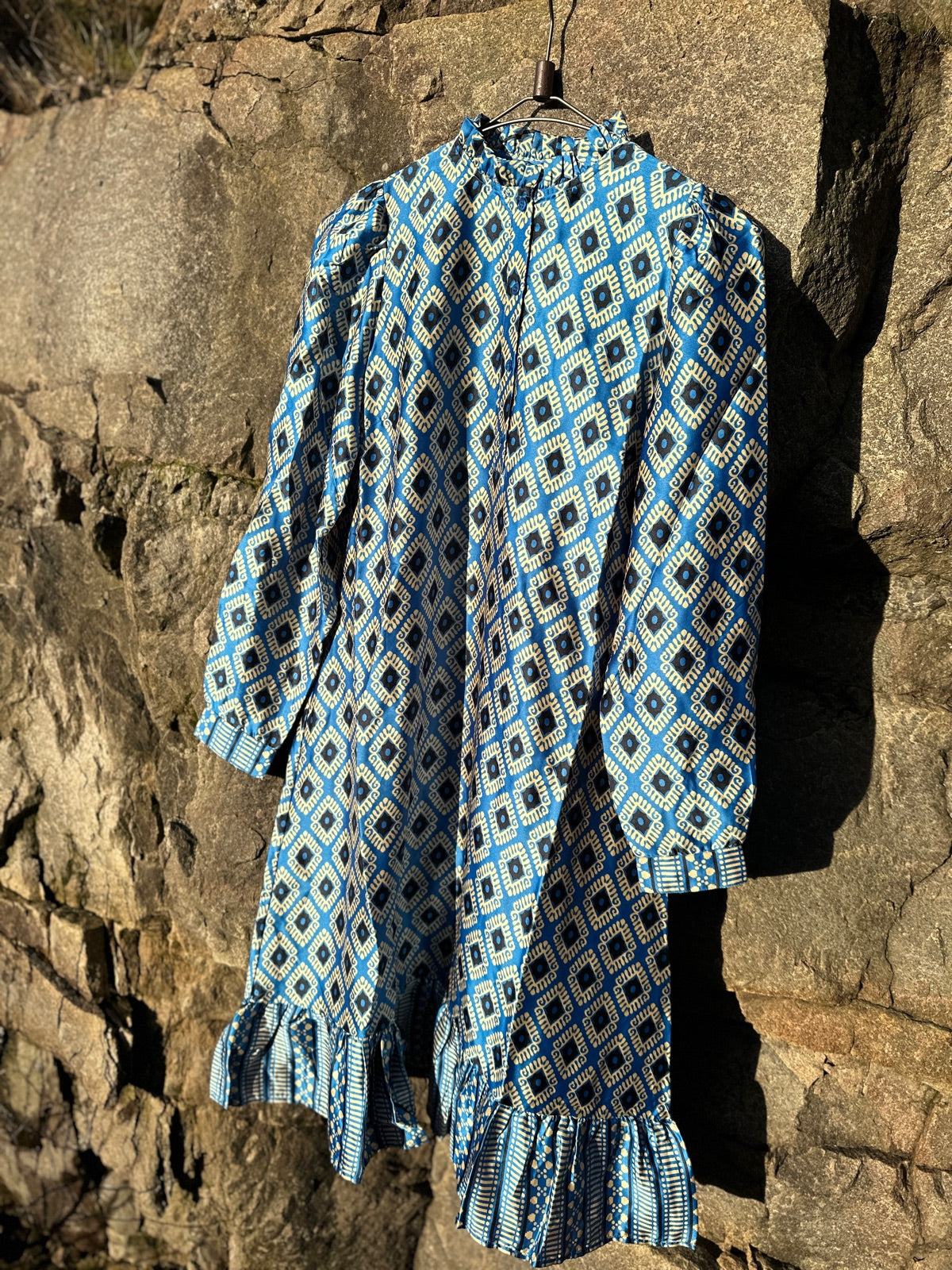 Pcmelah Long Sleeve Frill Dress French Blue Beigenavy Blazer