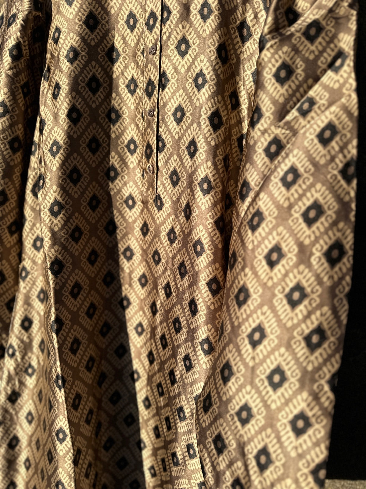 Pcmelah Long Sleeve Frill Dress Morel Blacksilver Mink