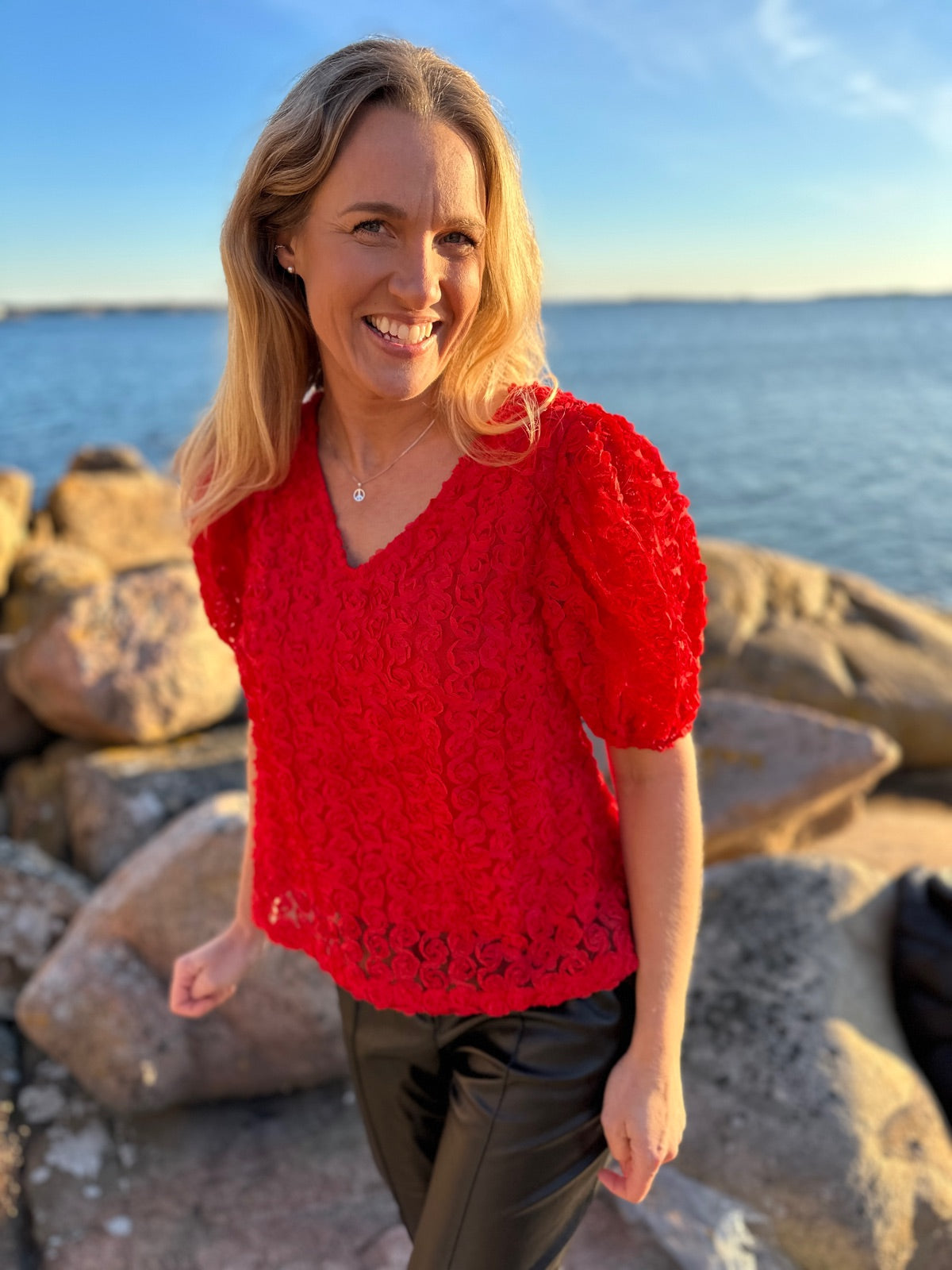 Pcnolia Short Sleeve Top Bittersweet