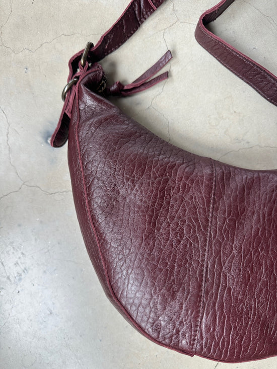 Pcstina Leather Shoulder Bag Tawny Port Bubble