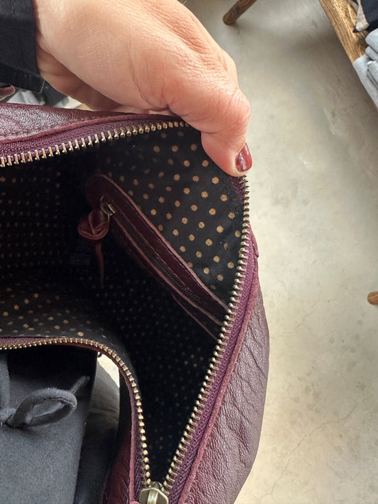 Pcstina Leather Shoulder Bag Tawny Port Bubble