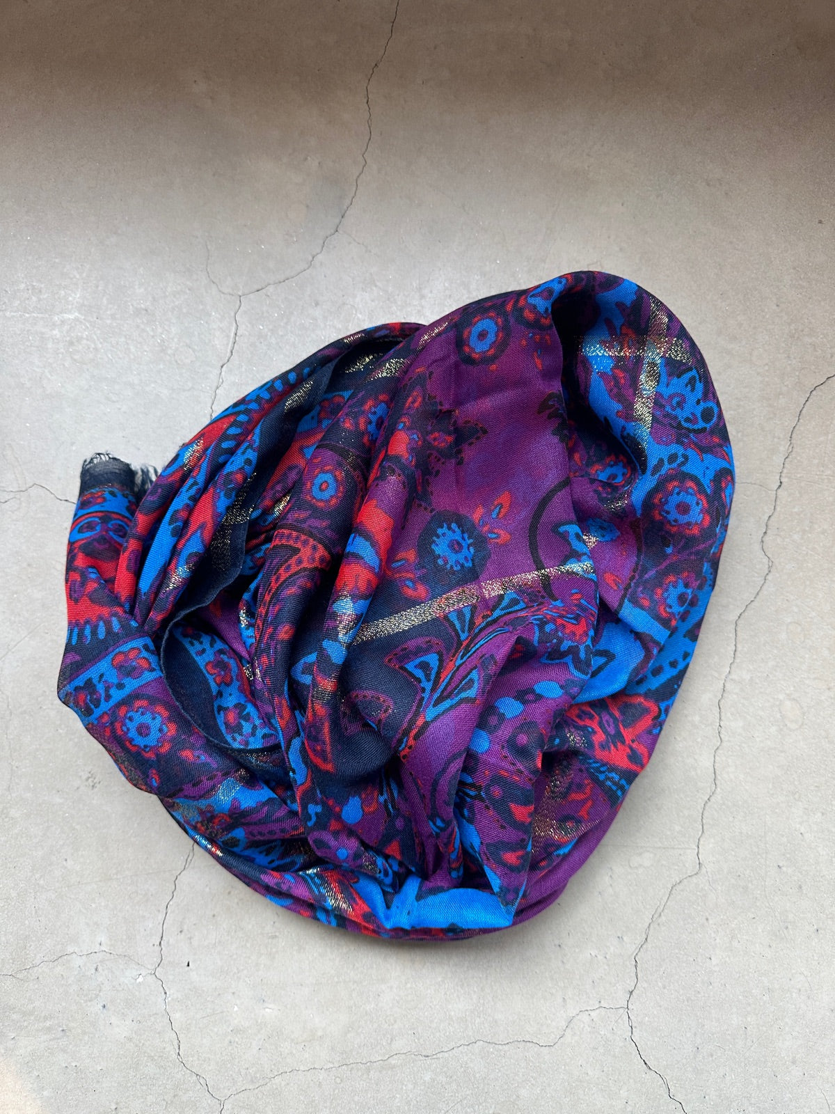 Pctasselo Long Printed Scarf Sky Captain Paisley