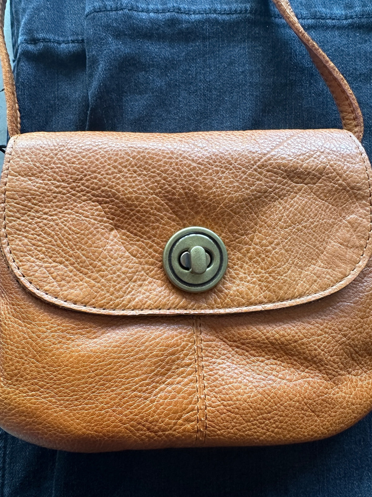 Pctotally Royal Leather Party Bag Cognac