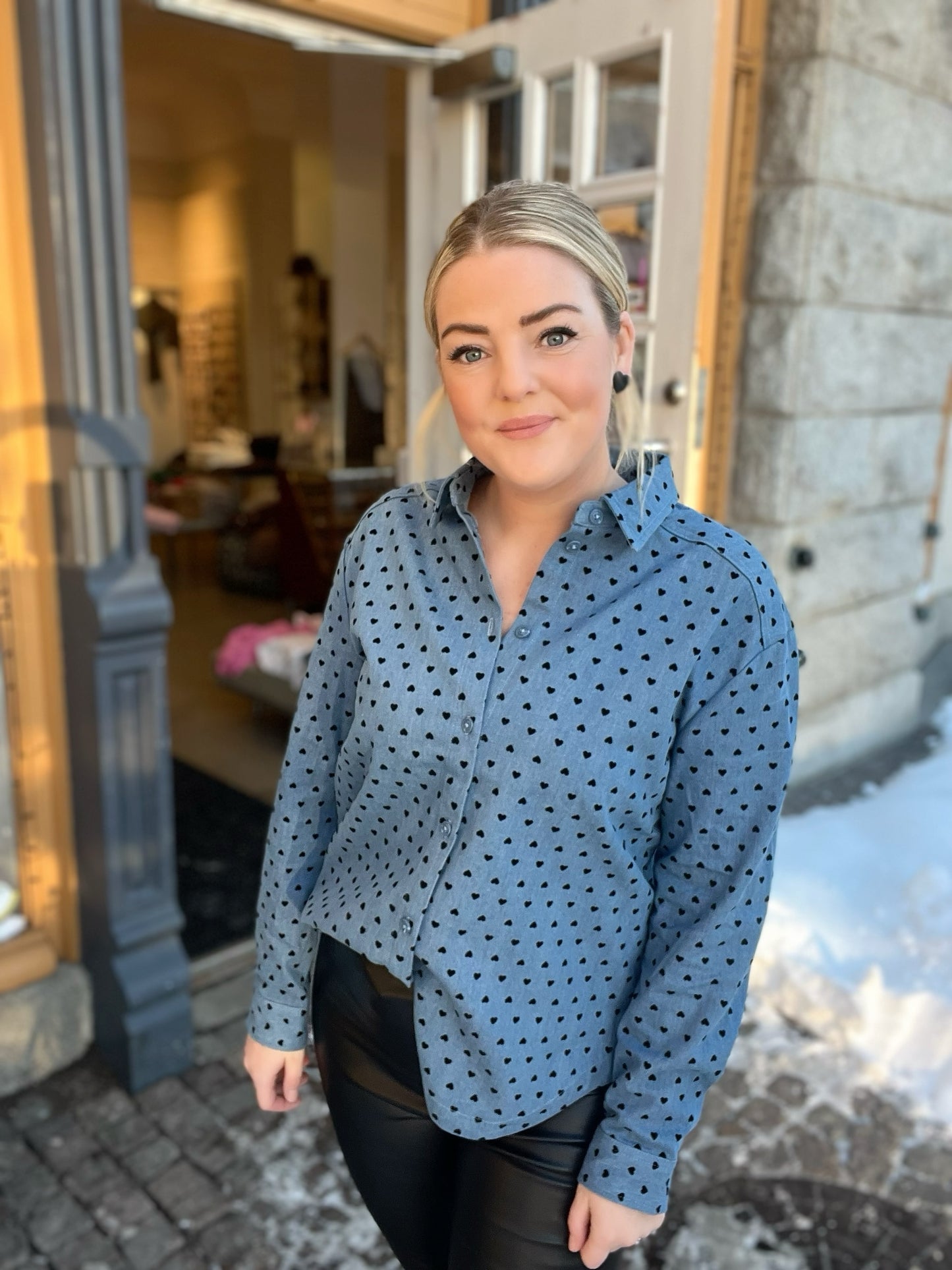 Peginasz Shirt Black Mini Reversed Hearts