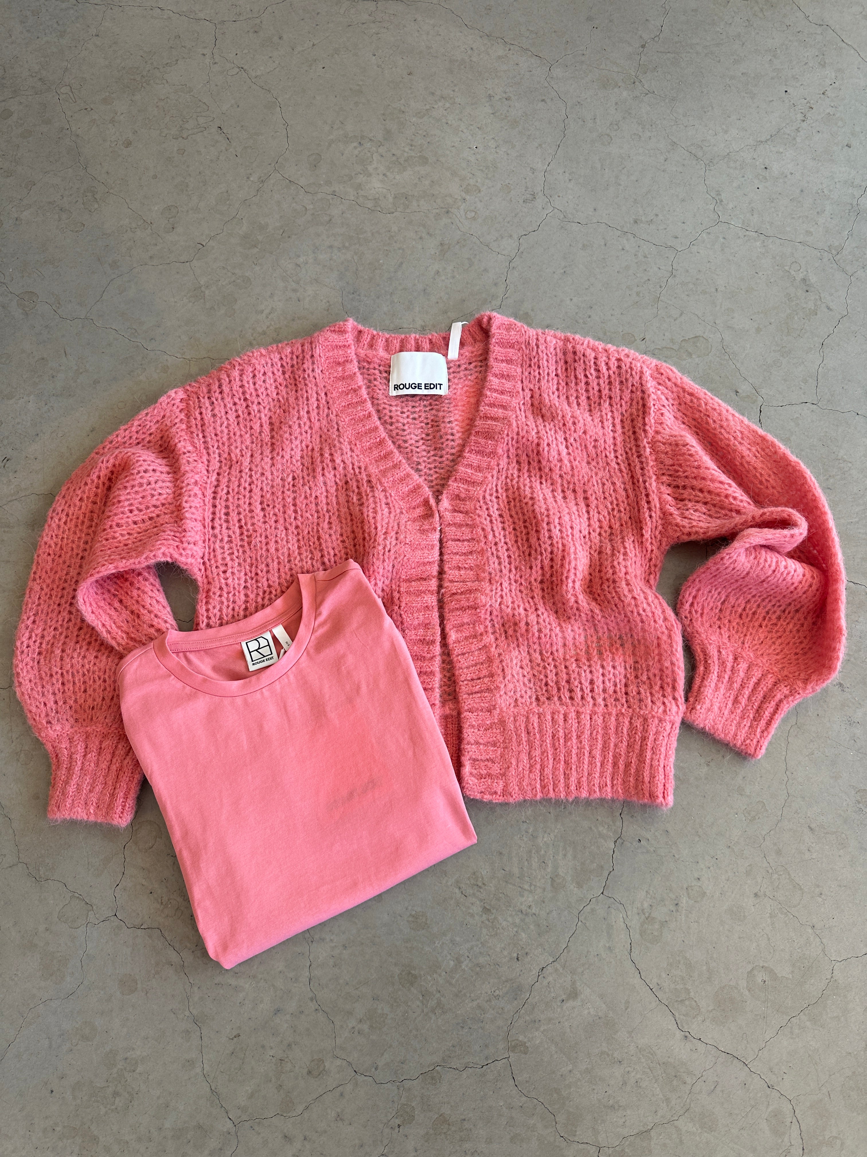 Roubanu Long Sleeve Open Cardigan Peach Blossom