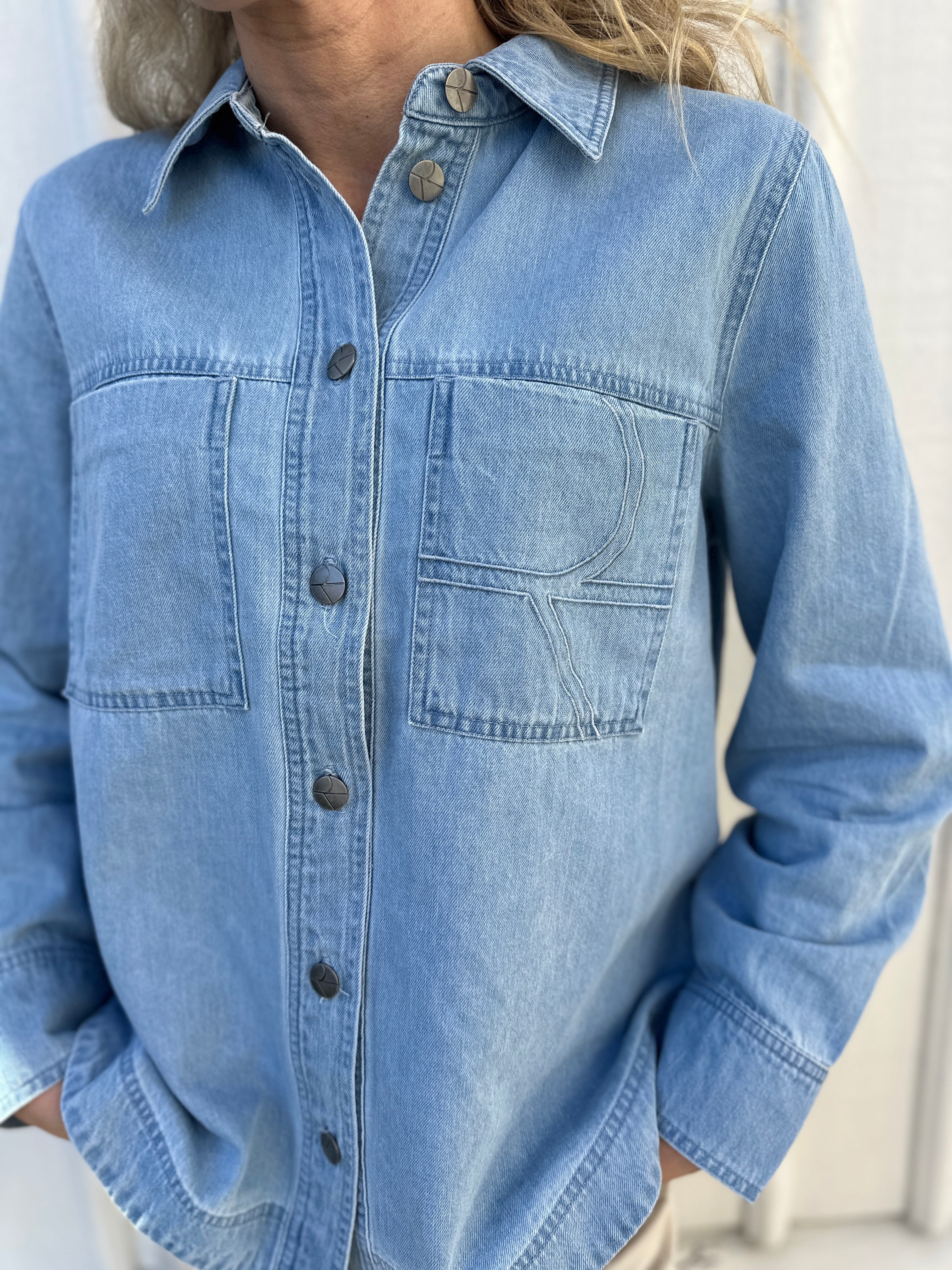 Roufrancie Oversized Shirt Light Blue Denim