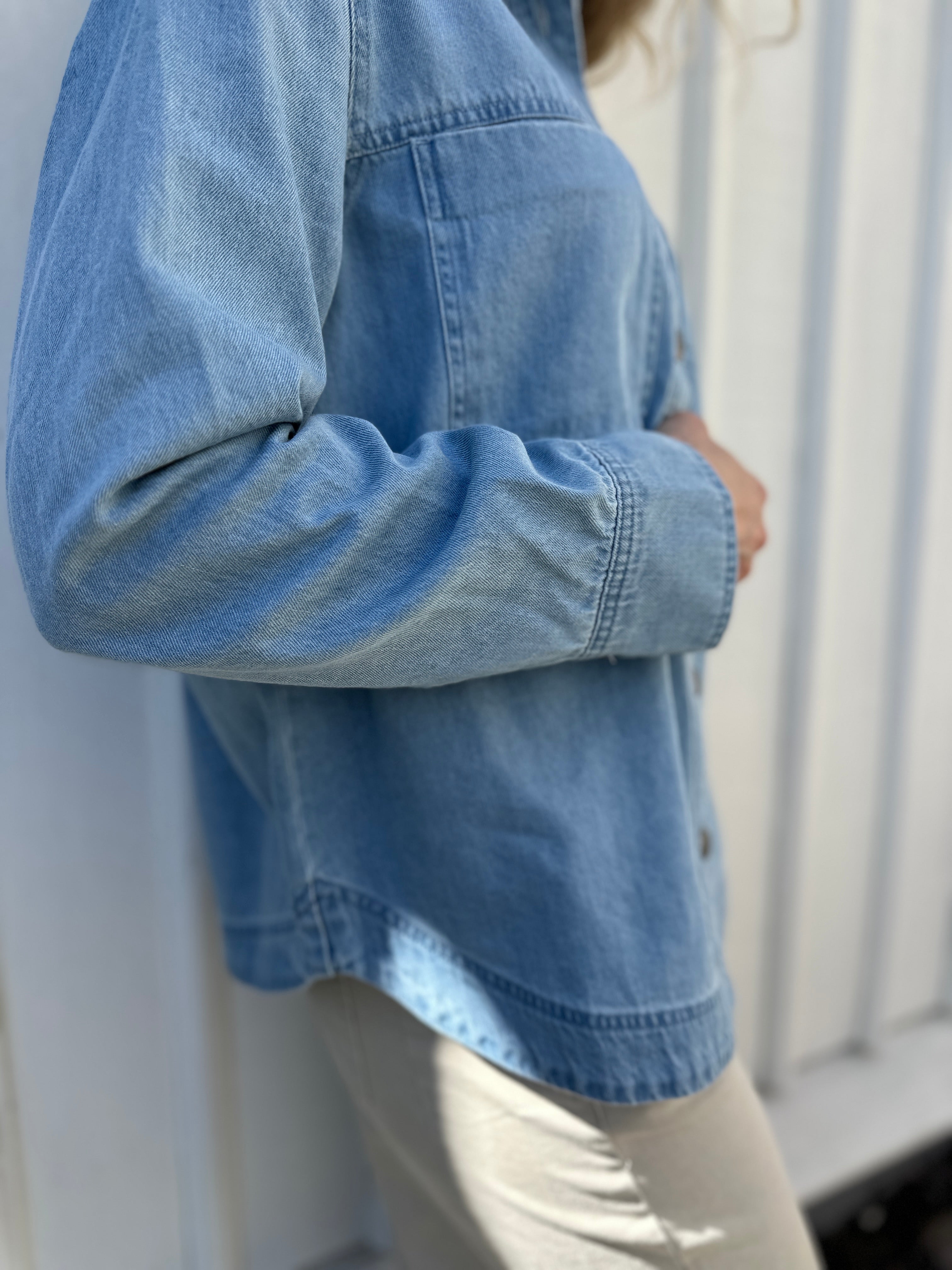 Roufrancie Oversized Shirt Light Blue Denim