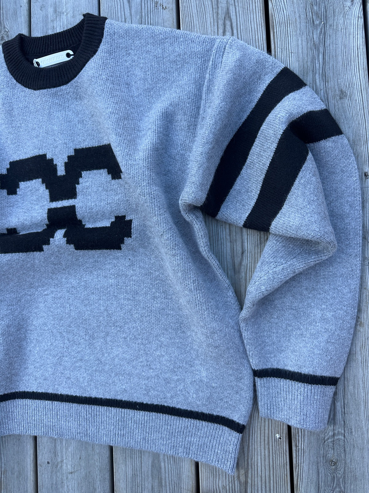Rowcc Coco Logo Knit Light Grey