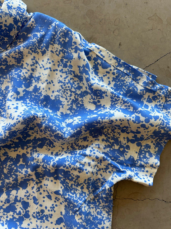Sreleanor Freedom Ss Printed Shirt  Microscope Print Ultramarine
