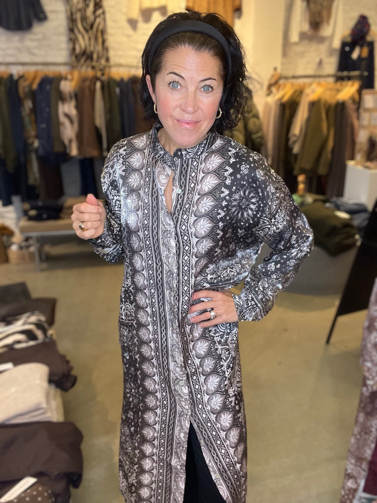 Satin Viscose Dress Black