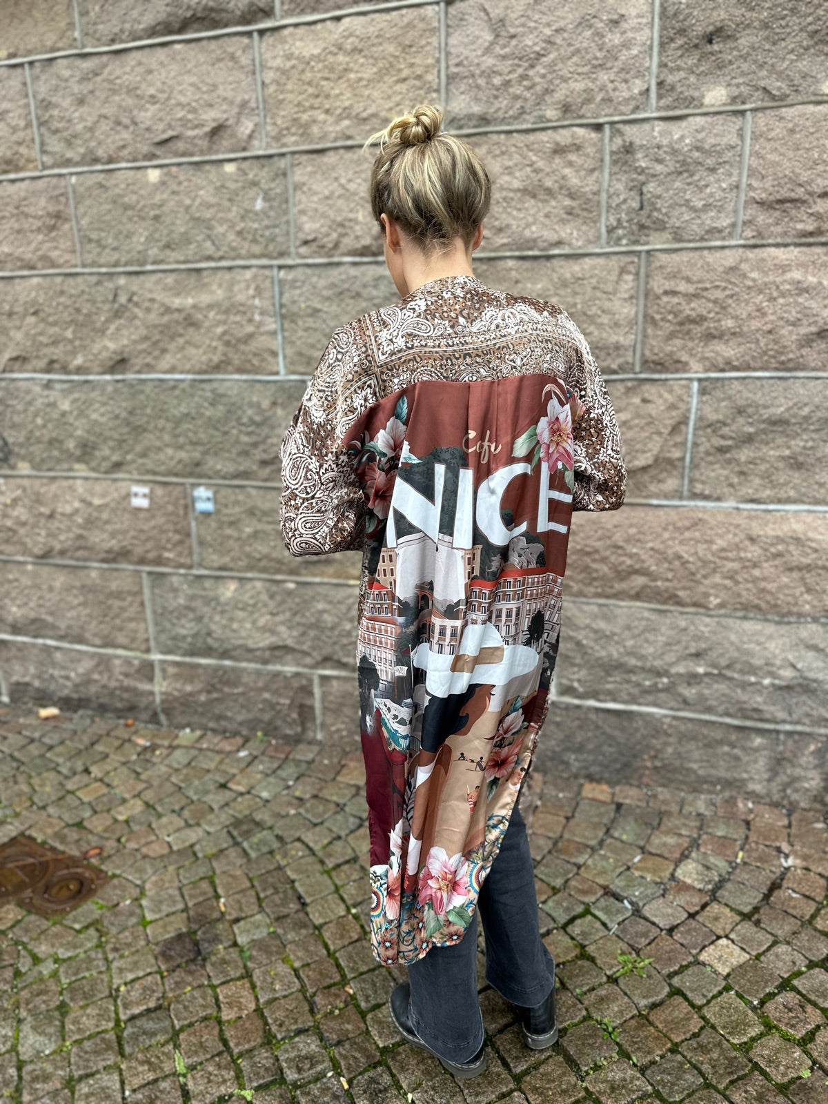 Satin Viscose Dress Marron