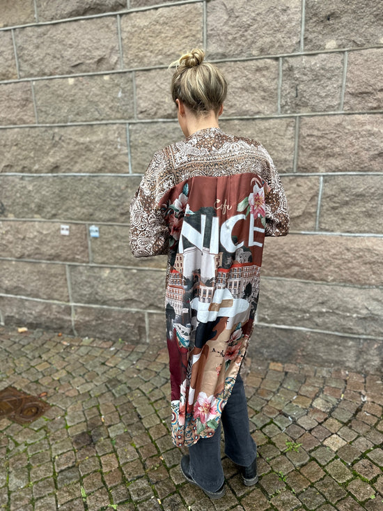 Satin Viscose Dress Marron