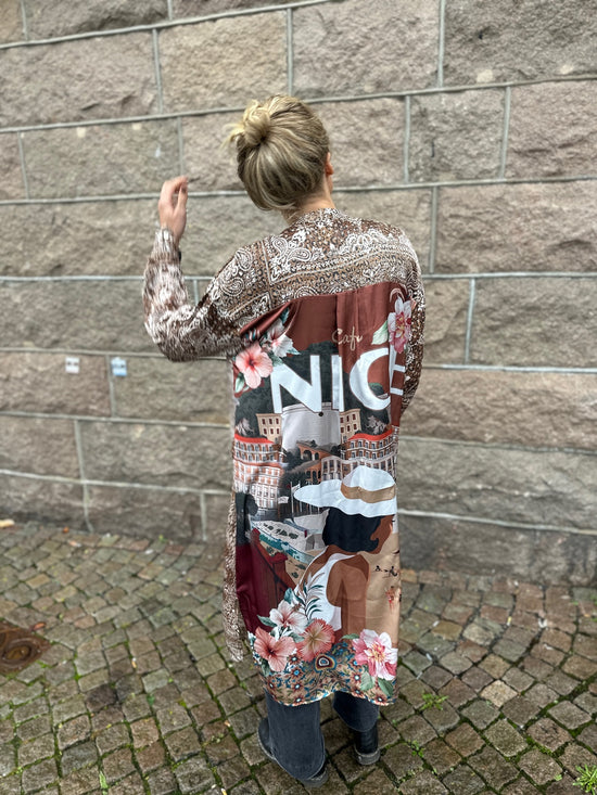 Satin Viscose Dress Marron