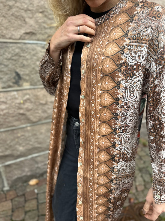 Satin Viscose Dress Marron