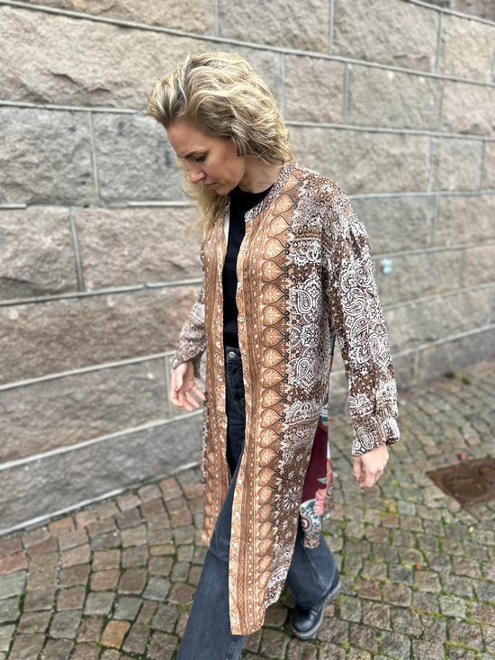 Satin Viscose Dress Marron