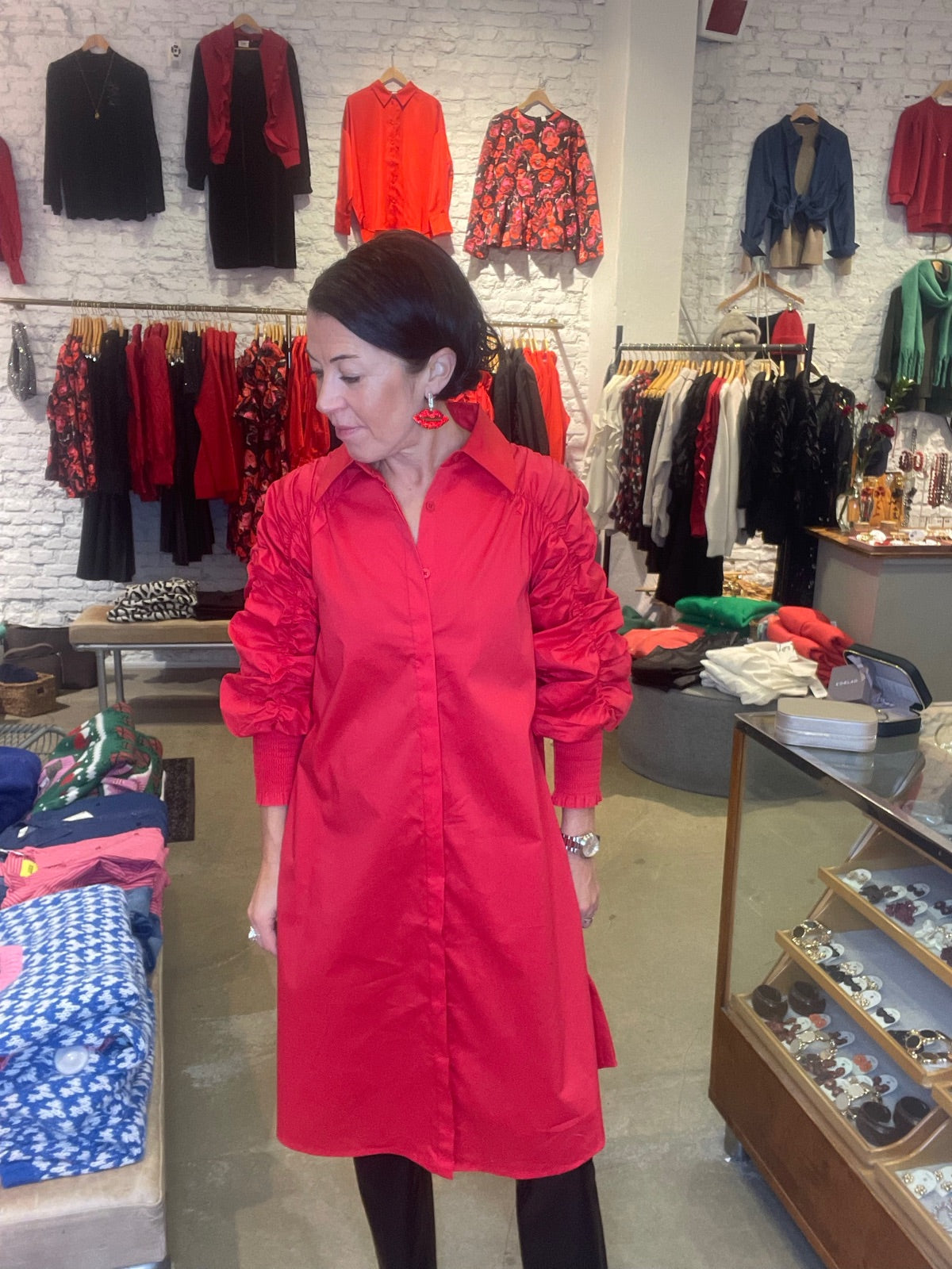 Sigga Deco Dress  Fresh Red