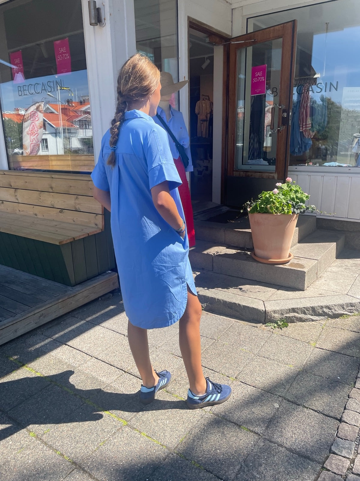 Slfblair Short Shirt Dress Cornflower Blue