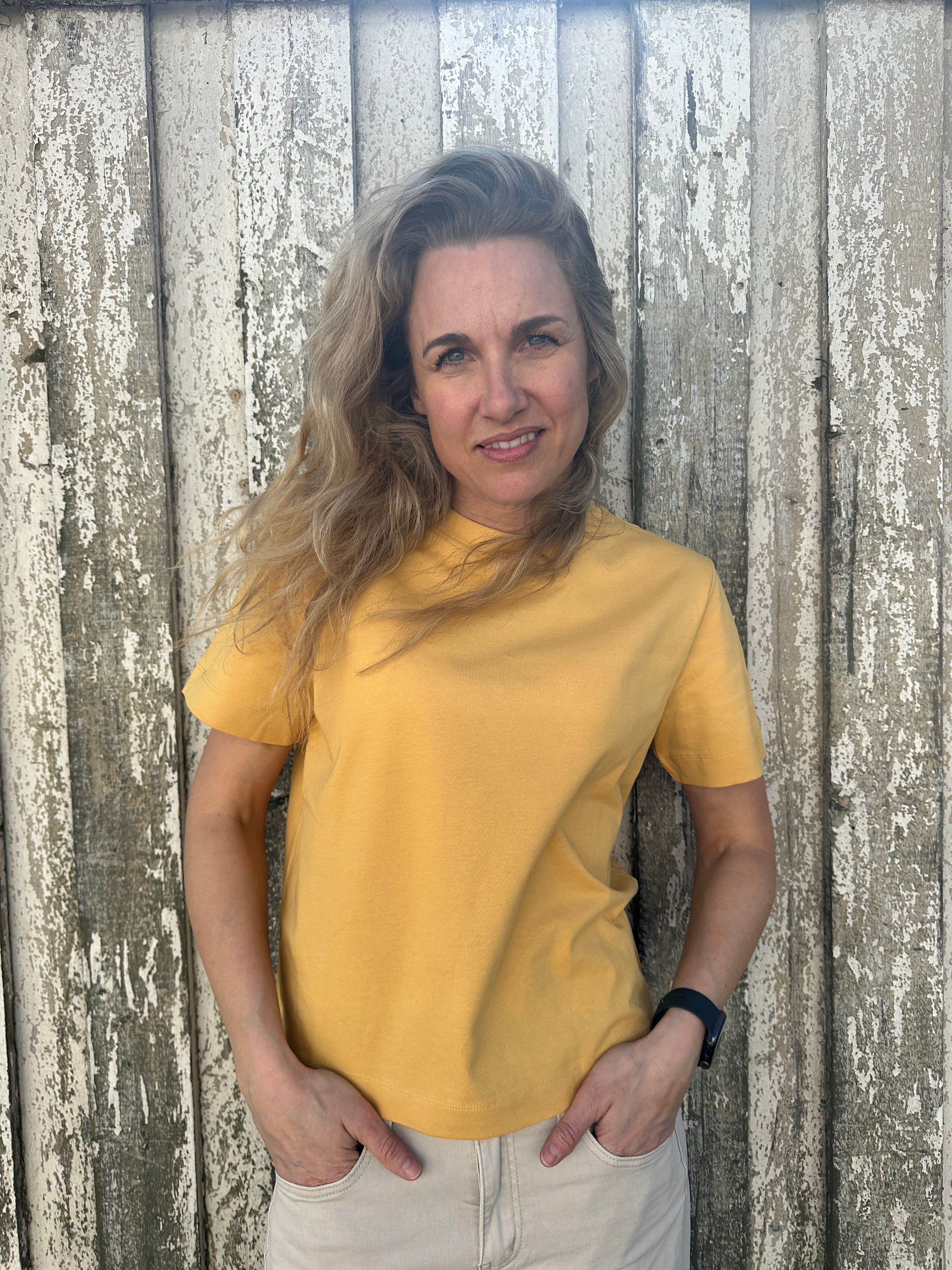 Slfessential Boxy Tee Ochre