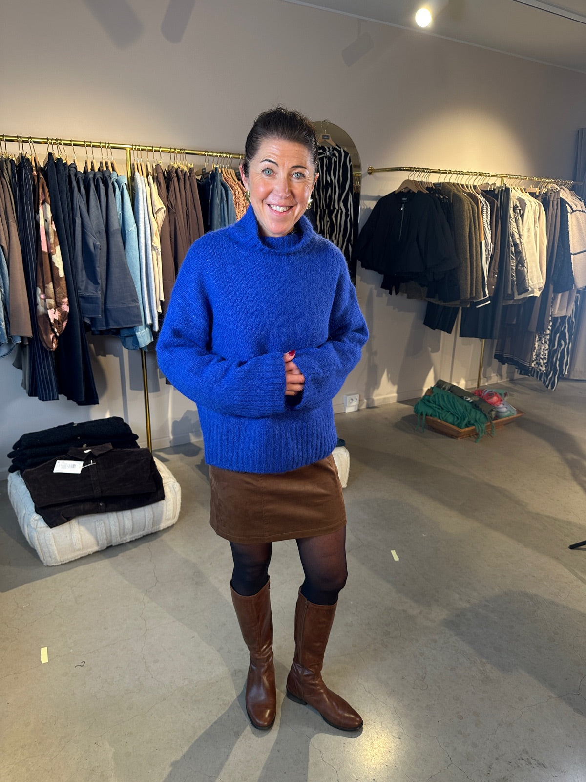 Slfgabriella Long Sleeve Knit High Neck Dazzling Blue