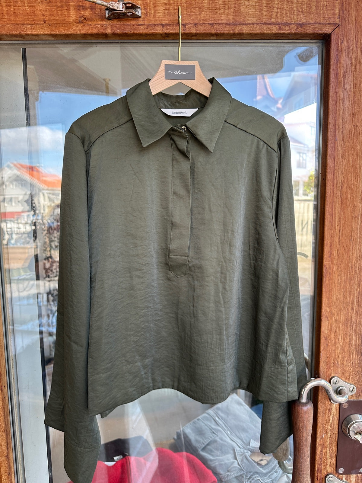Slfjean Long Sleeve Cropped Shirt Deep Depths