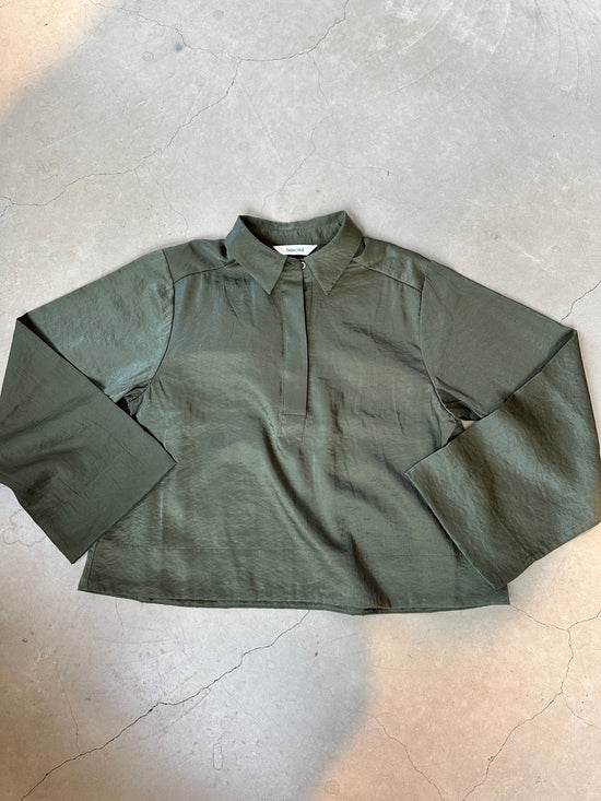 Slfjean Long Sleeve Cropped Shirt Deep Depths